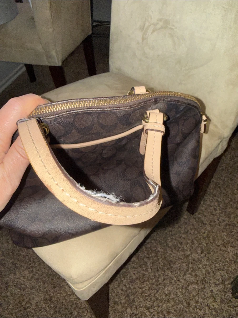 Coach Brown Signature Peyton Dome Satchel - Picture 3 of 16